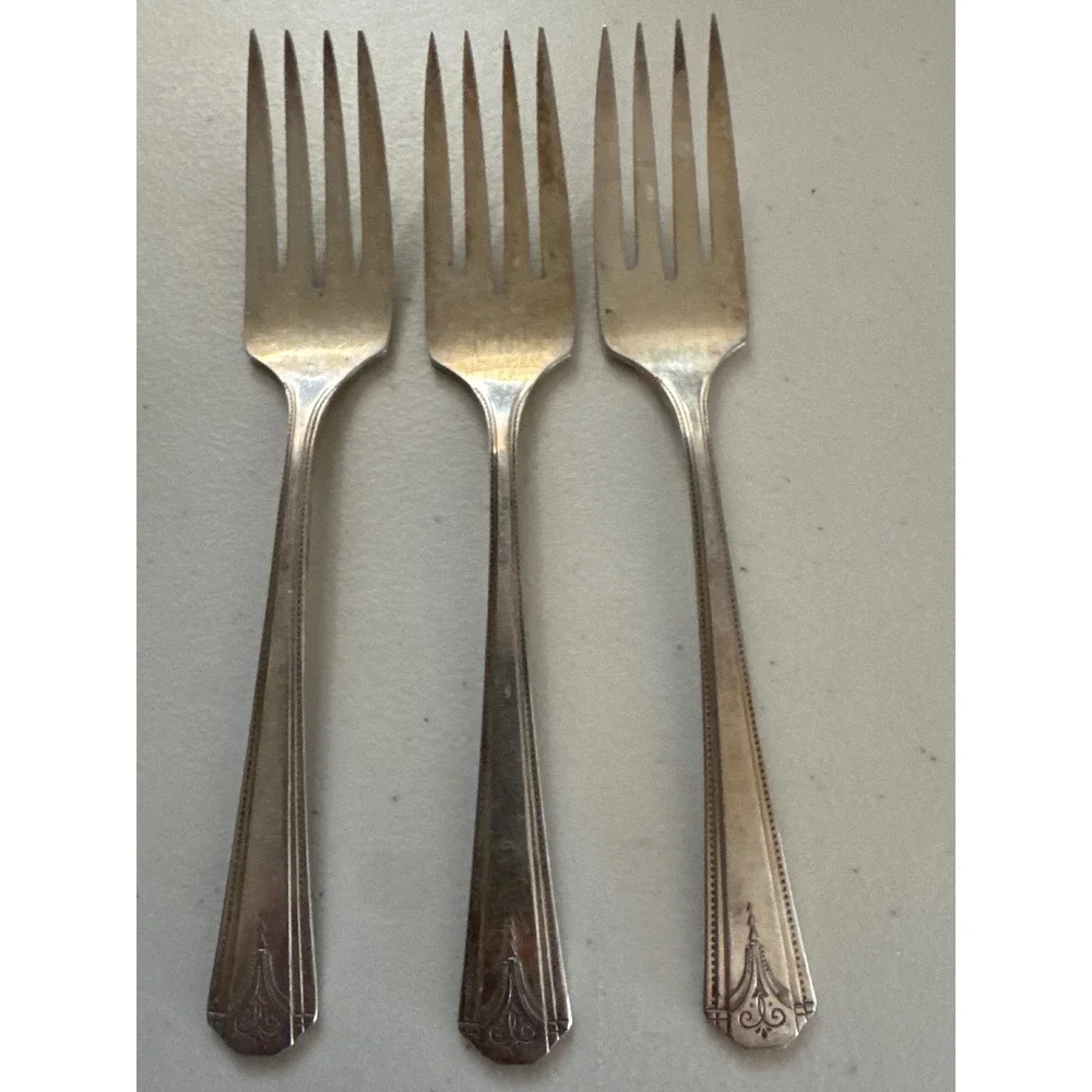 Oneida Thor Silverplate Dinner Forks Set of 3 Simeon L George H Rogers 1933